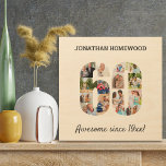 60th Birthday Photo Collage in Number 60 Wood Wall Art<br><div class="desc">Create your own wood art photo collage for a unique 60th birthday gift. The design features a photo collage in the shape of a number 60. The template is set up for you to add your own photographs as well as a name and your own custom wording. The sample wording...</div>