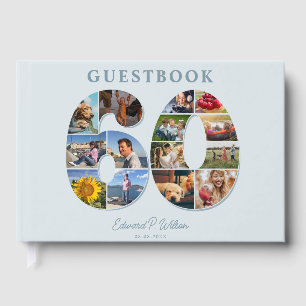 60th Birthday Photo Collage Milestone Guestbook