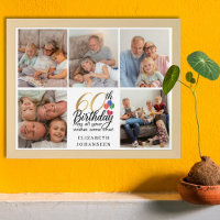 60th Birthday Photo Collage Script Typography