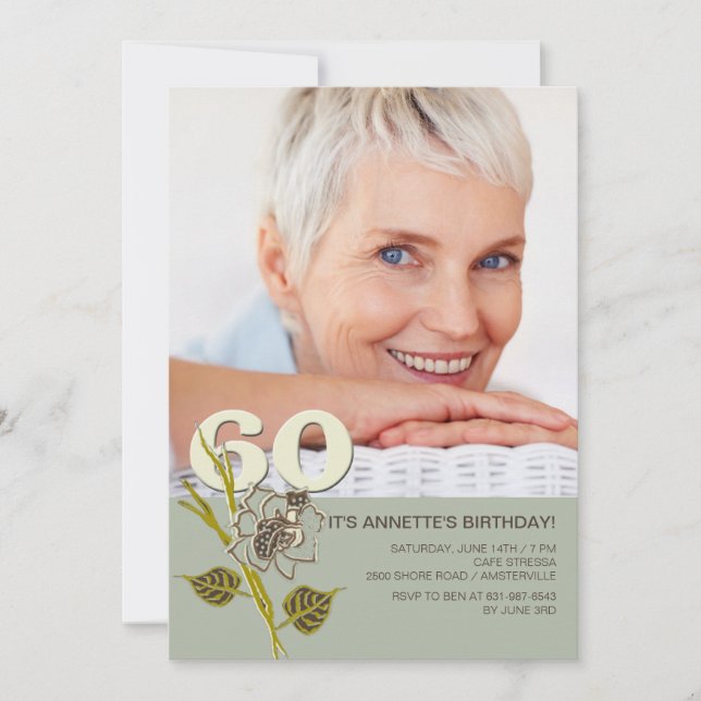 60th Birthday Photo Invitation (Front)