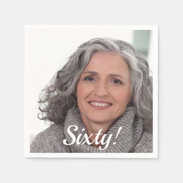 60th birthday photo script napkin (Front)