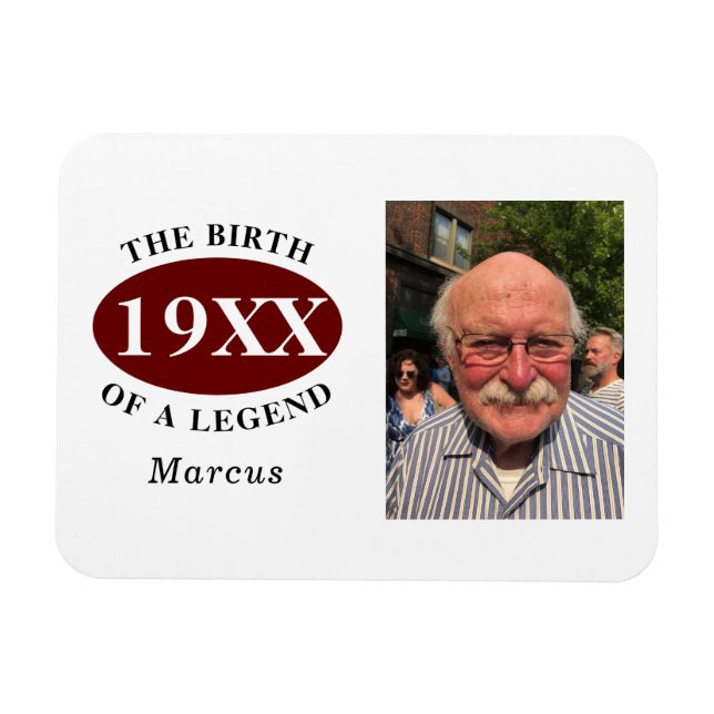 60th Birthday Photo Template Birth Of A Legend Magnet (Horizontal)