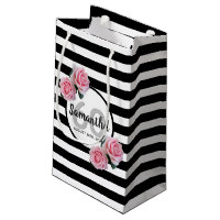 60th birthday pink roses black white stripes