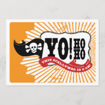60th Birthday Pirate Party Invitations - Yo Ho Ho