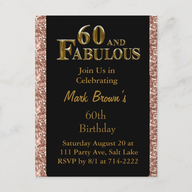 60th Birthday  Postcard (Front)