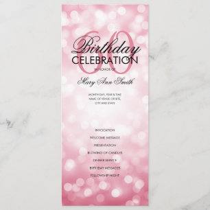 60th Birthday Program Lights Rose Gold Menu