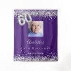 60th birthday purple silver photo glitter welcome
