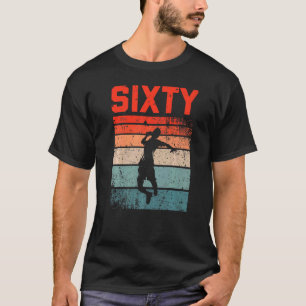 60th Birthday Retro Badminton 60 Years Old Man Wom T-Shirt