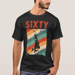 60th Birthday Retro Badminton 60 Years Old Man Wom T-Shirt