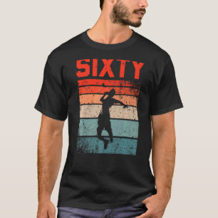 60th Birthday Retro Badminton 60 Years Old Man Wom T-Shirt