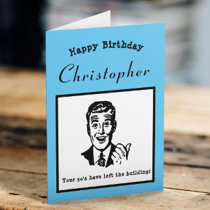 60th Birthday Retro Cartoon Funny Personalised Card