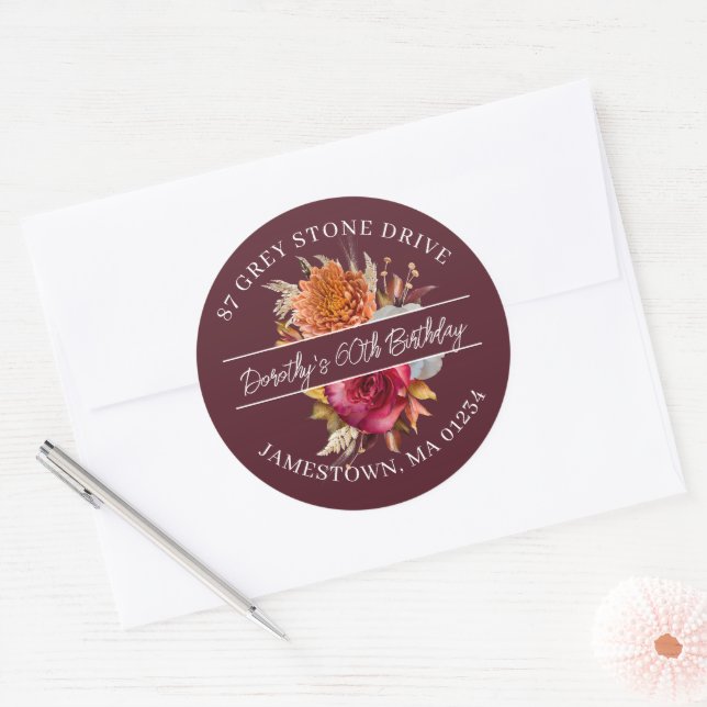 60TH Birthday Return Address Label (Envelope)