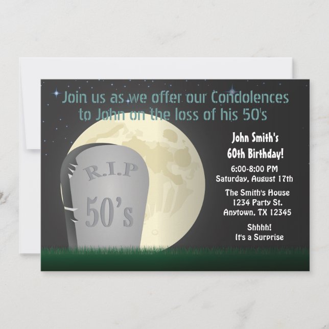 60th Birthday RIP 50s Invitation (Front)