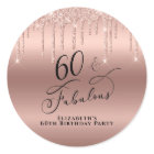 60th Birthday Rose Gold Glitter