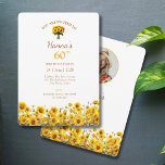 60th Birthday Rustic Sunflower Floral Photo Invitation<br><div class="desc">Introducing the 60th Birthday rustic sunflowers party invitation. As unique as the beautiful person celebrating that special milestone event. A soft,  elegant and gentle design with a touch of boho country feel. Easily add your party details and a favourite photo to call family and friends together in celebration.</div>