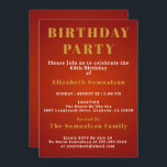 60th Birthday Setting Standards Red Birthday Party Invitation<br><div class="desc">Easily customise the text on this 60th birthday invitation using the template provided. Part of the setting standards birthday range.</div>