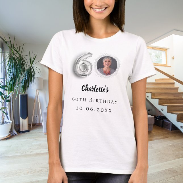 60th birthday silver photo T-Shirt (Creator Uploaded)