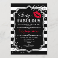 60th Birthday - Sixty Fabulous Black Red Silver