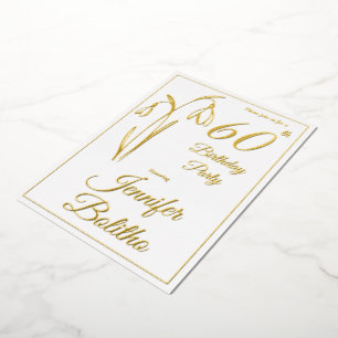 60th Birthday Snowdrop Floral Black And White