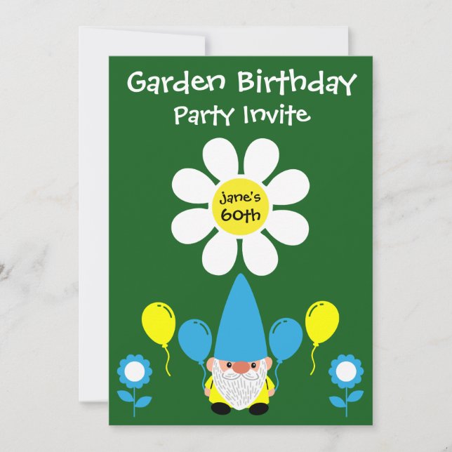 60th Birthday Summer Garden Party Invitation (Front)