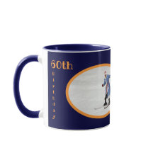 60th Birthday Text Photo Template Blue Orange Fun