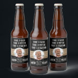 60th Birthday The Man The Myth The Legend Party Beer Bottle Label<br><div class="desc">The Man, The Myth, The Legend! Make any guy's 60th birthday "Extra" special with these personalised labels. The design features a faux-wood background with a black label inside that has a photo area for you to add your own photo of the birthday man. There is also an area of text...</div>