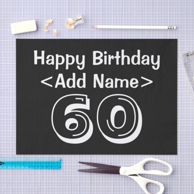 60th Birthday Themed Personalised Tissue Paper (Craft)