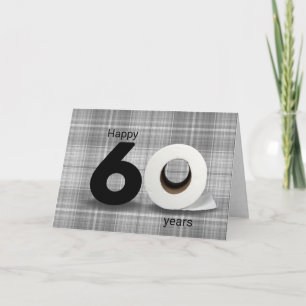 60th birthday toilet paper roll on plaid card