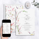 60th Birthday Trendy Elegant Wildflower Floral  Invitation<br><div class="desc">Celebrate a 60th birthday in style with this stunning 60th Birthday Trendy Elegant Wildflower Floral Invitation! Featuring an elegant frame of beautiful watercolor wildflowers, it creates the perfect setting to honour this special occasion. Plus, you can customise the invitation with personal details written in modern hand lettered calligraphy. As an...</div>