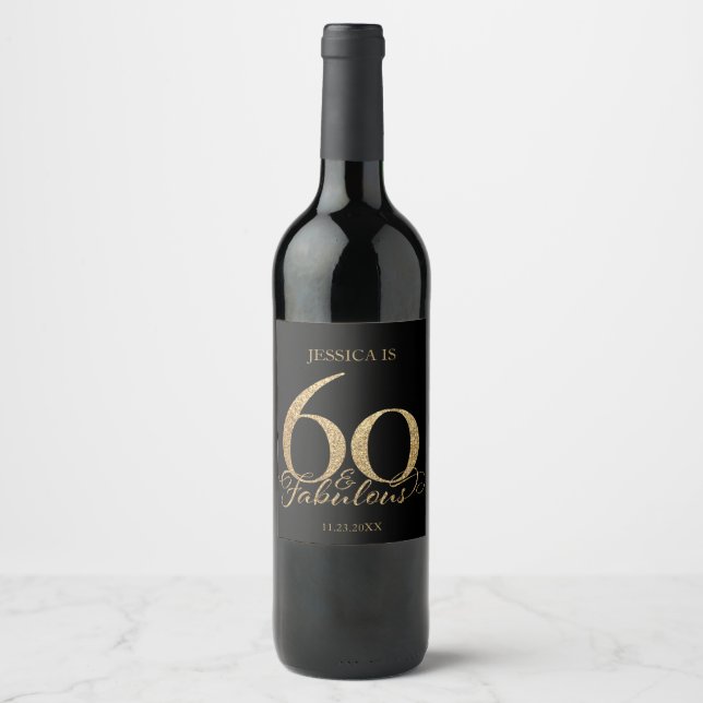 60th Birthday Wine Label (Front)