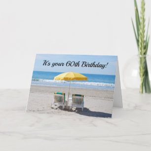 **60th BIRTHDAY WISHES ARE LIKE DAY AT BEACH Card