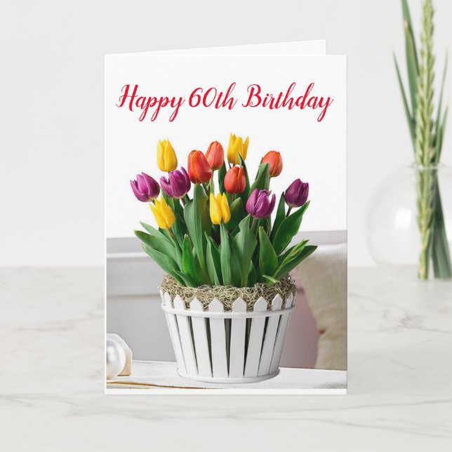 **60th BIRTHDAY** WISHES TO A BEAUTIFUL WOMAN  Car Card (Front)