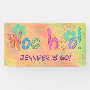 60th Birthday WooHoo Name Personalised Banner