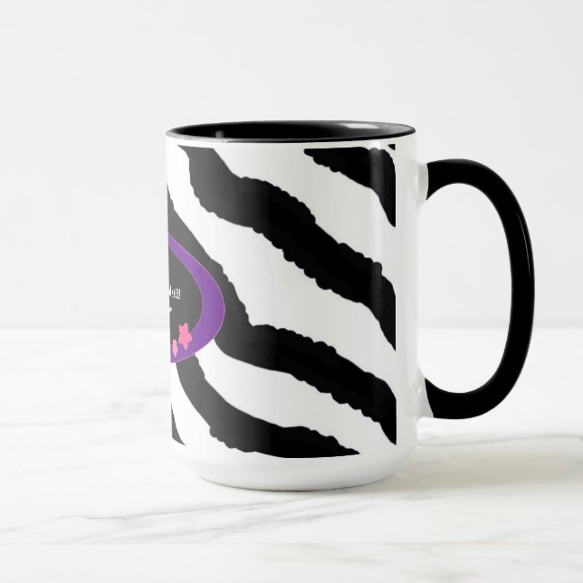 60th Birthday Zebra Fur Print Mug (Right)
