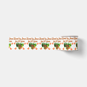 60TH BUTTERFLY BIRTHDAY DESIGN GROSGRAIN RIBBON
