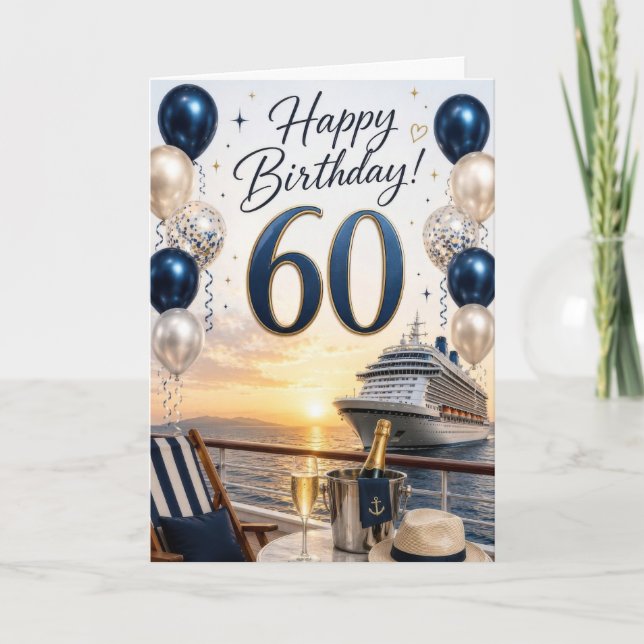 60th Cruise Birthday Card (Front)