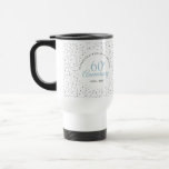 60th Diamond Anniversary Hearts Confetti Travel Mug<br><div class="desc">Featuring delicate hearts confetti. Personalise with your special sixty years diamond anniversary details in chic lettering. Designed by Thisisnotme©</div>