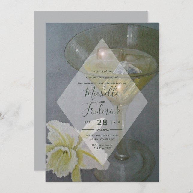 60th Diamond Anniversary Party Invitation (Front/Back)