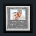 60th Diamond Anniversary Photo Keepsake Gift Box<br><div class="desc">This beautiful lacquered Jewellery or Trinket Box is adorned with our beautiful Wedding Anniversary Collection designs and holds the anniversary couple's photograph, date of their Diamond Anniversary and their names. A lovely way to cherish the memories you made celebrating 60-years together. A beautiful gift for the husband to give his...</div>