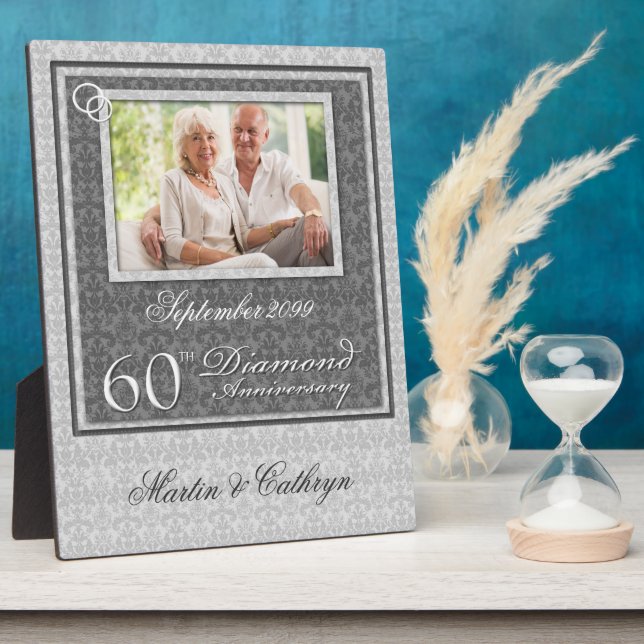 60th Diamond Anniversary Photo Names and Date Plaque (Side)