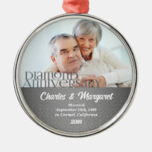 60th Diamond Anniversary Photo Ornament