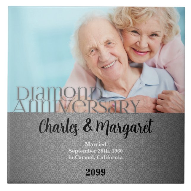 60th Diamond Anniversary Photo Tile (Front)