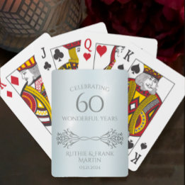 60th Diamond Anniversary Stylish Personalised Gift Playing Cards
