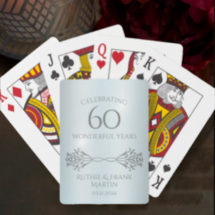 60th Diamond Anniversary Stylish Personalised Gift Playing Cards