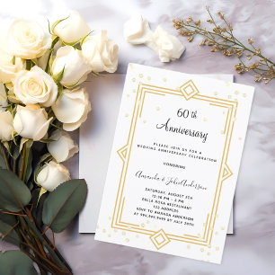 60th diamond Gatsby wedding anniversary Invitation
