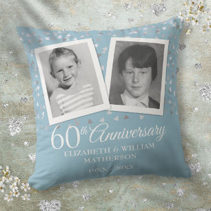 60th Diamond Wedding Anniversary Child Photos Cushion