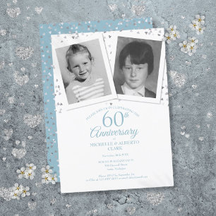 60th Diamond Wedding Anniversary Child Photos Invitation