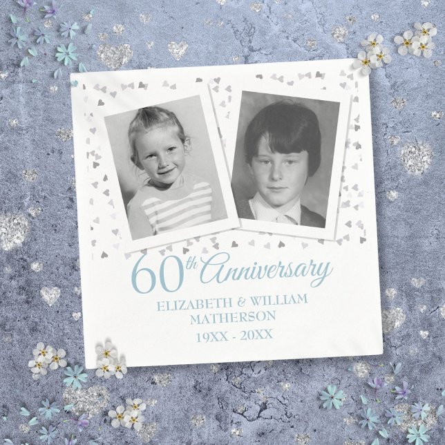 60th Diamond Wedding Anniversary Child Photos Napkin (60th Diamond Wedding Anniversary Child Photos Napkins)