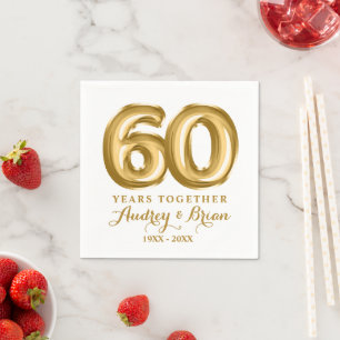 60th Diamond Wedding Anniversary Custom Napkins
