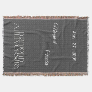 60th Diamond Wedding Anniversary Custom Throw